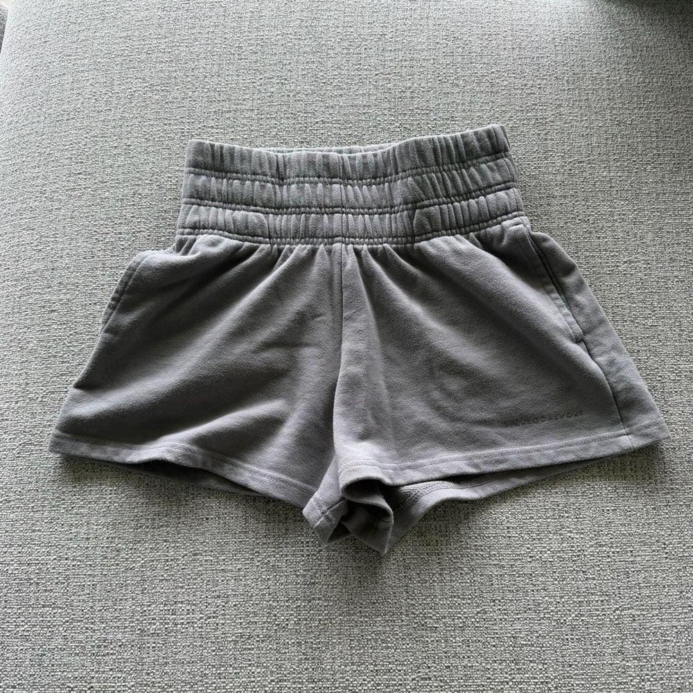 Pink Soda Sport High Waisted Sweat Shorts Gray Size M